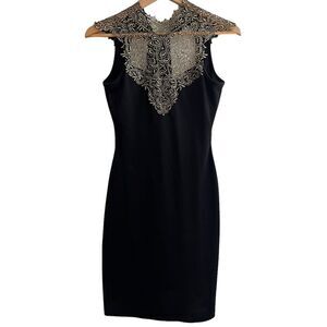 Black gold Bodycon above the knee dress Size S